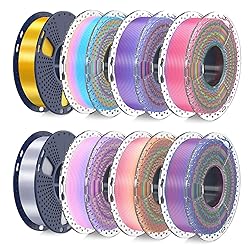 SUNLU 3D Printer Filament Bundle, PLA Silk Rainbow