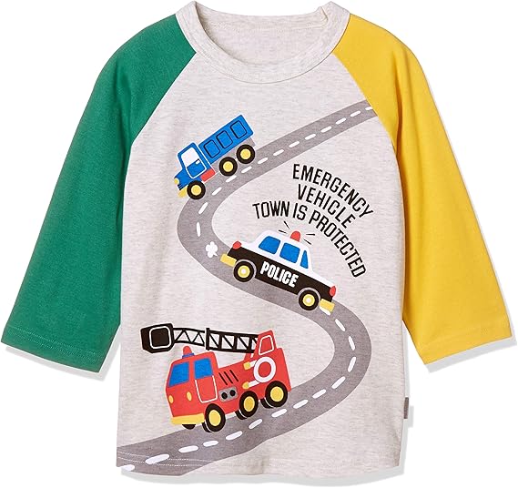 Amazon ベルメゾン はたらくくるま七分袖tシャツ D ボーイズ Tシャツ カットソー 通販