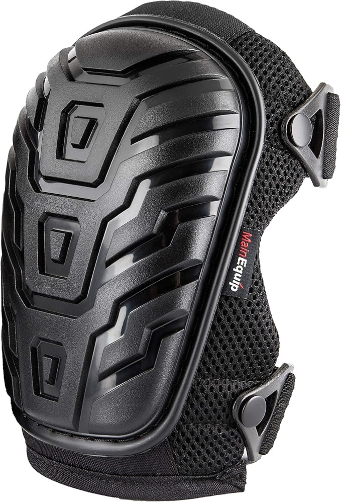 Main Equip Professional gel Knee Pads for Work with Hard Shell and Adjustable Straps for Heavy
