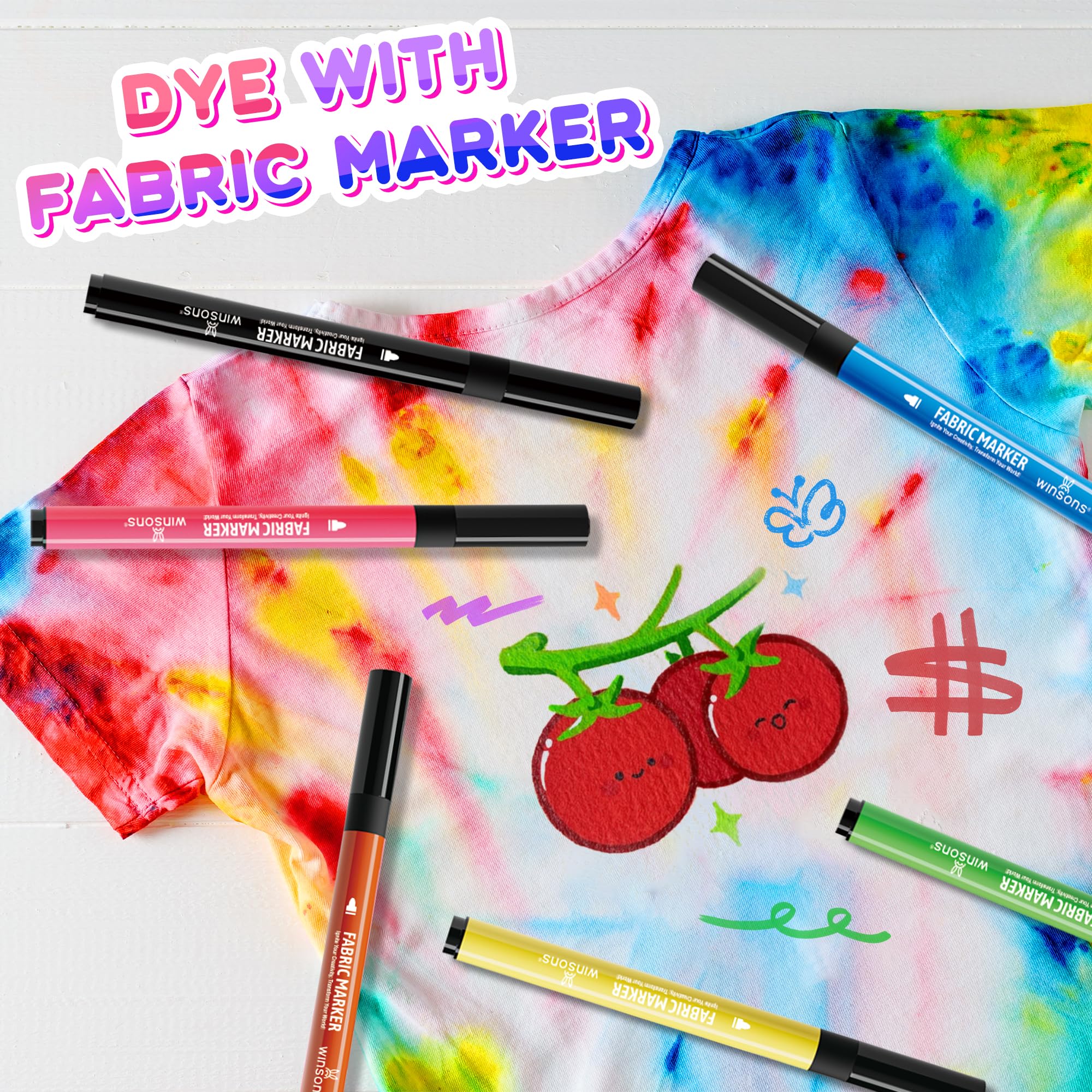 16-Color Tie Dye Kit for Kids & Adults – Includes Fabric Markers, Pre-Filled Dye Bottles, Refills, Stencils, Mini Doll & Nozzle – Non Toxic Permanent Fabric Dye Art Set, Easy DIY Art - Create Fun