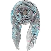 MELIFLUOS DESIGNED IN SPAIN Scarf for Women Lightweight Floral Flower Scarves for Summer Fall Shawl Wrap