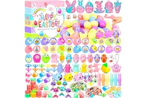 OCTERIC 120 Pcs Prefilled Pastel Color Easter Eggs with Toy and Stickers, 2 3/8” Easter Eggs Toys Pack for Easter Party Favors, Easter Egg Hunt, Easter Basket Stuffers, Classroom Events for Kids Boys Girls