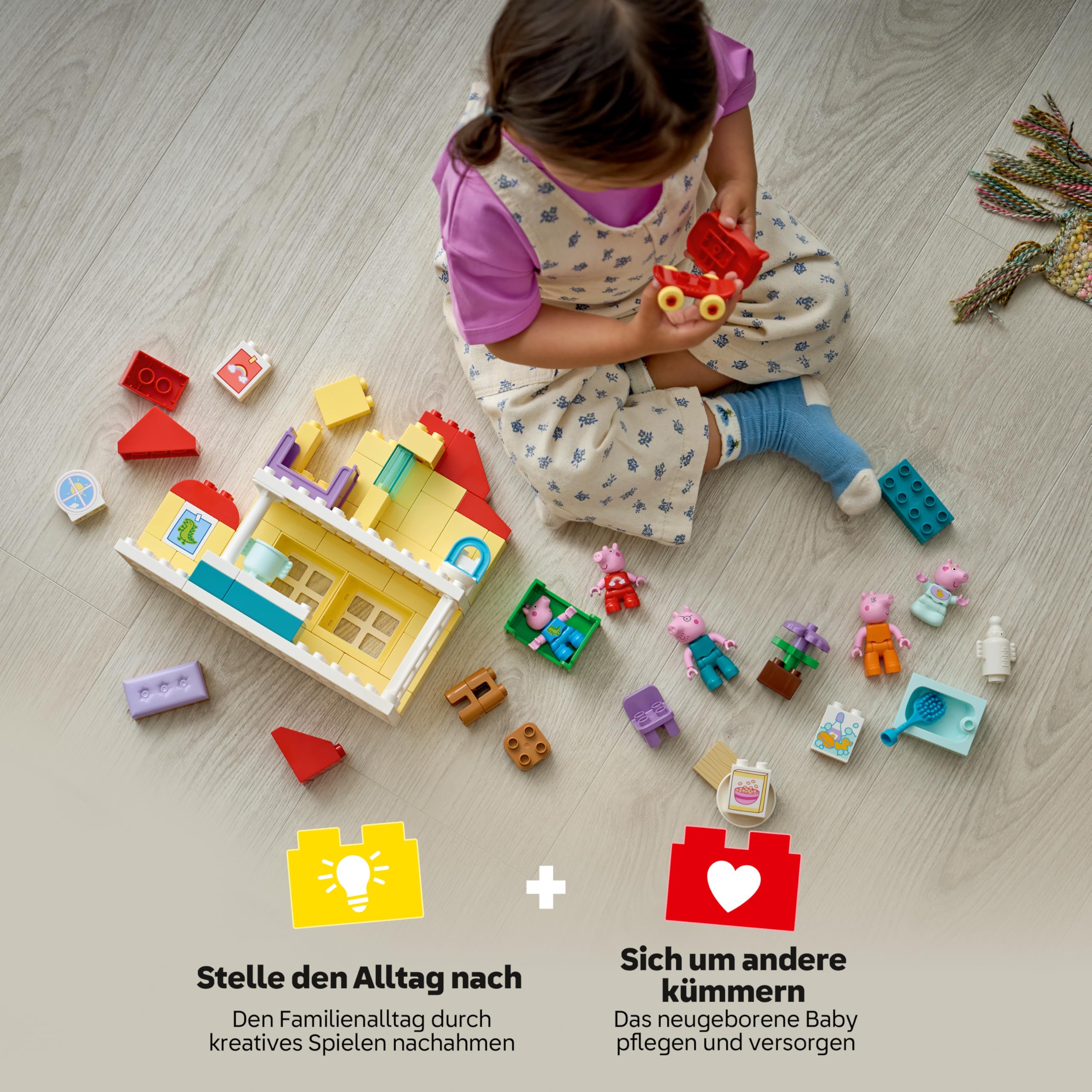 LEGO DUPLO Peppa Wutz Familienhaus - Lernspielzeug zur Förderung der Motorik - Montessori Spielzeug mit 5 Figuren & Puppenhaus Zubehör - Geschenk für Mädchen & Jungen ab 2 Jahren - 10467 3