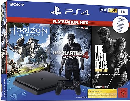 Playstation 4 Hits Bundle 1tb Schwarz Slim Inkl Uncharted 4 The Last Of Us Horizon Zero Dawn Amazon De Games