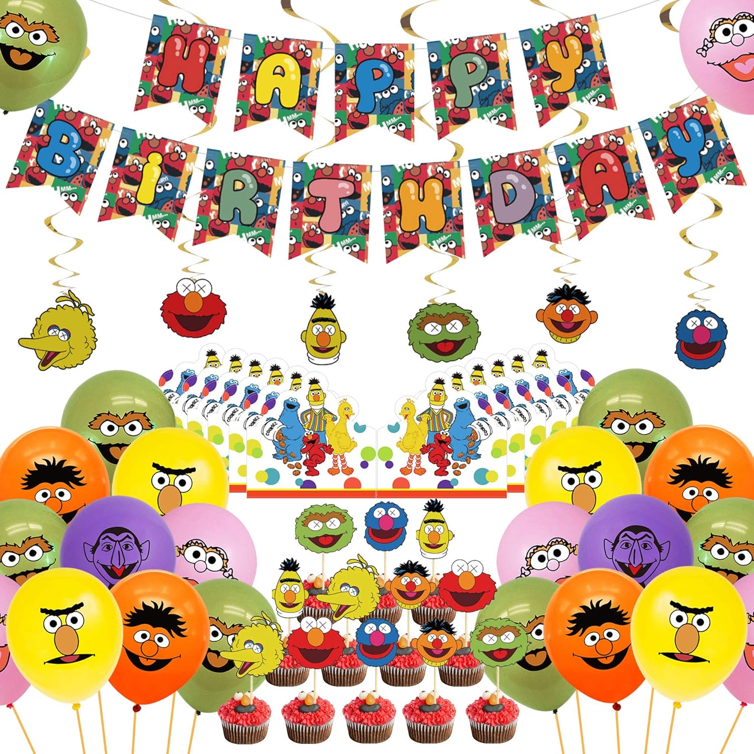 Balloons Invitation Cards Total 23pcs Accessories Sesame Street Within Sesame Street Banner Template