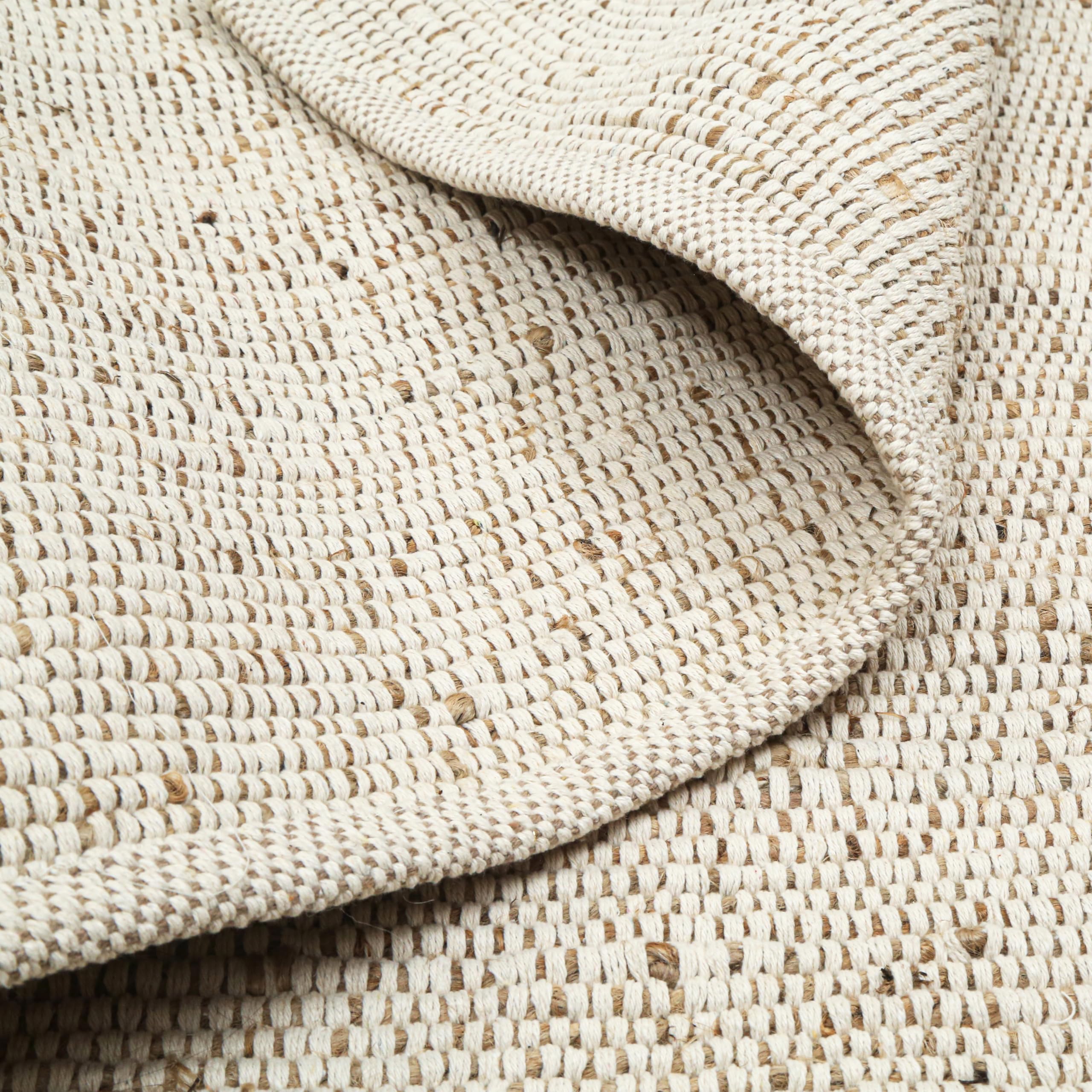 Photo 1 of RIANGI Natural Jute Cotton Area Rug - 4x6 Rug - Boho Rugs for Living Room, Bedroom, Dining Room, Hallway, Office, Entryway - Rustic Vintage Bohemian Carpet Home Décor - Hand Woven Rugs 4x6 ft