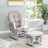 Naomi Home Glider and Ottoman Set Light Gray/Light