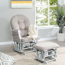 Naomi Home Glider and Ottoman Set Light Gray/Light