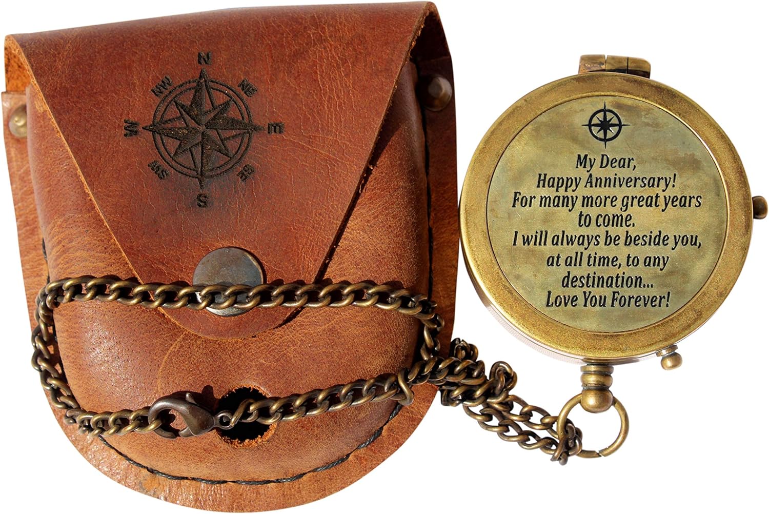 Very Popular Mah Anniversary Brass Pocket Compass With Special Engraved Greeting Romantic Gift Ideas For Him Her Husband Gifts From Wife For Men C 3290 Sports Outdoors Online