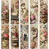 Celavoy Vintage Bookmark Bulk Gifts - 100 Pcs Aesthetic Flower Paper Bookmarks for Women Girls Book Lovers Retro Page Marks School Office Reading Accessories Bookish Gift for Birthday Christmas