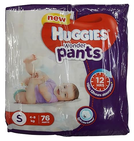 Huggies Wonder Pants - Small (4-8 Kg), 76 Pieces Pack