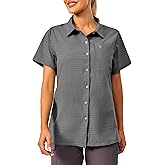 Little Donkey Andy Women's Shirt, UPF 50 UV Breathable Short Sleeve Shirt Fishing Hiking Button Down Shirts