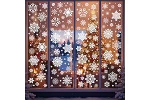 BACKTOPEIA Snowflake Window Clings Stickers | 456Pcs Snowflake Clings Window Decal Christmas Decorations Christmas Stickers Winter Xmas Decorations Indoor Outdoor Glass Accesories Decor Supplies