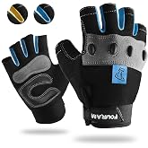 FOUR-AM Work Gloves Men Fingerless Mechanic Gloves Shock-Grip, Anti-Collision for Men Women
