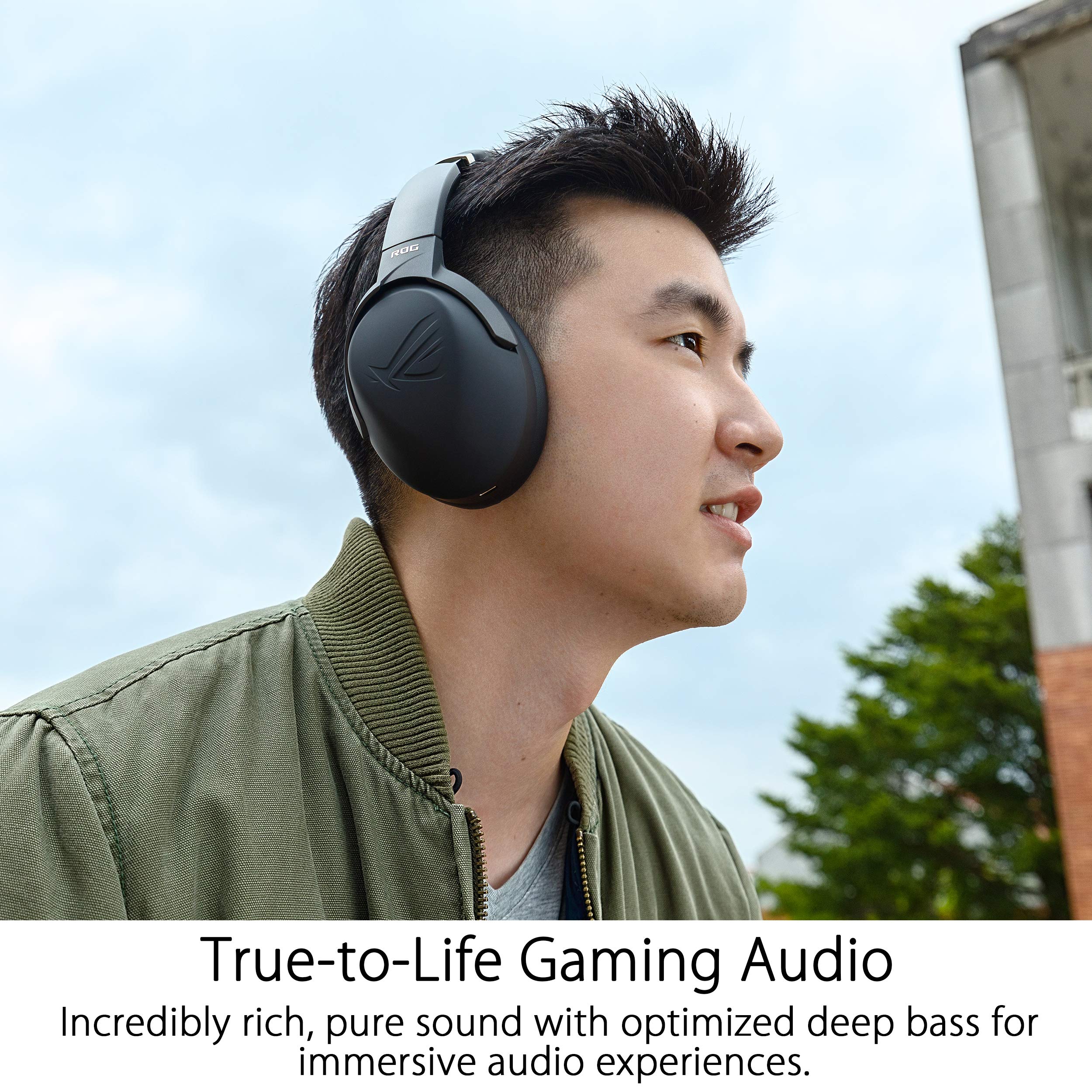 ASUS ROG Strix Go 2.4 Wireless Gaming Headset with USB-C 2.4 GHz Adapter | Ai Powered Noise-Cancelling Microphone | Over-ear Headphones for PC, Mac, Nintendo Switch, and PS5/4