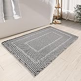 BULULOM Bath Mats for Bathroom Non Slip,Waffle Luxury Bath Mat,Machine Washable Bath Mat for Shower,Ultra Soft Bathmat,Gray,17" x 24"