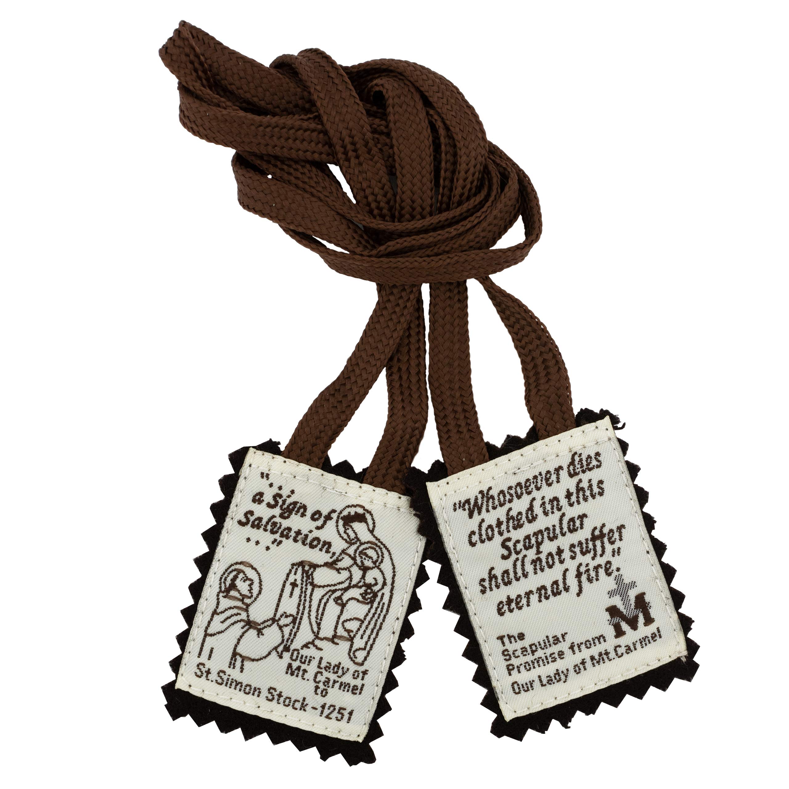 Photo 1 of VILLAGE GIFT IMPORTERS Brown Scapular Mt. Carmel 100% Wool Made in USA Handmade Quality