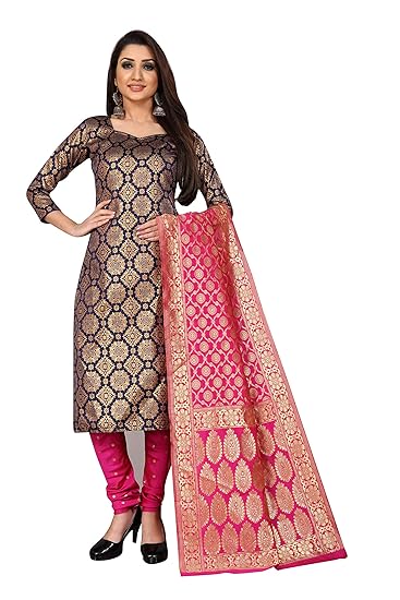Anand Jacquard Silk Woven Salwar Suit Dress Material for Women