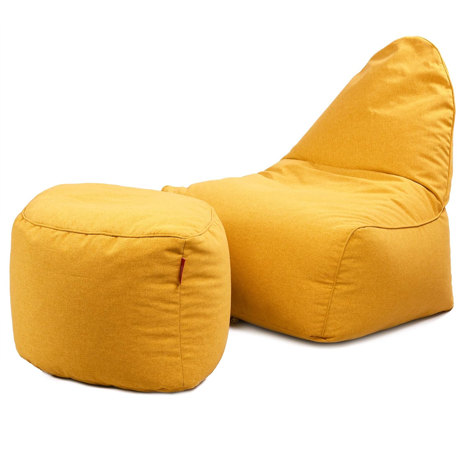 Couchette® Bean Bag Aero Chair and Ottoman in Yellow Finish Amazon.in