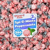 Spi-C-Mints. 2 Lb Bag. (32oz) Individually Wrapped Candies. Spicy Cinnamon Mint Hard Candy