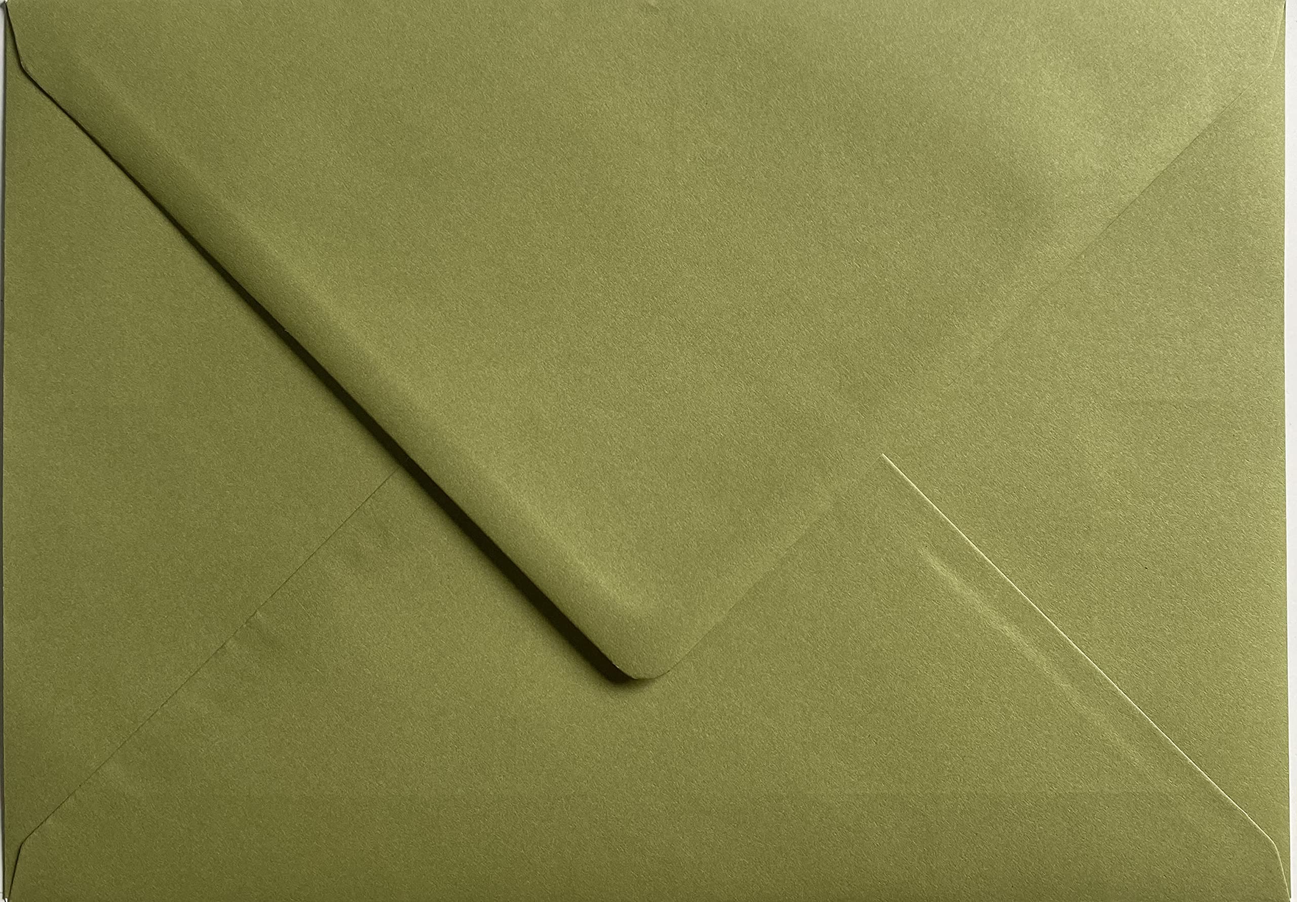 C5 Olive Green C5 Coloured Envelopes for A5 Greeting Cards Wedding Invitation Crafts 162x229mm- Pack of 20 envelopes (Olive Green)