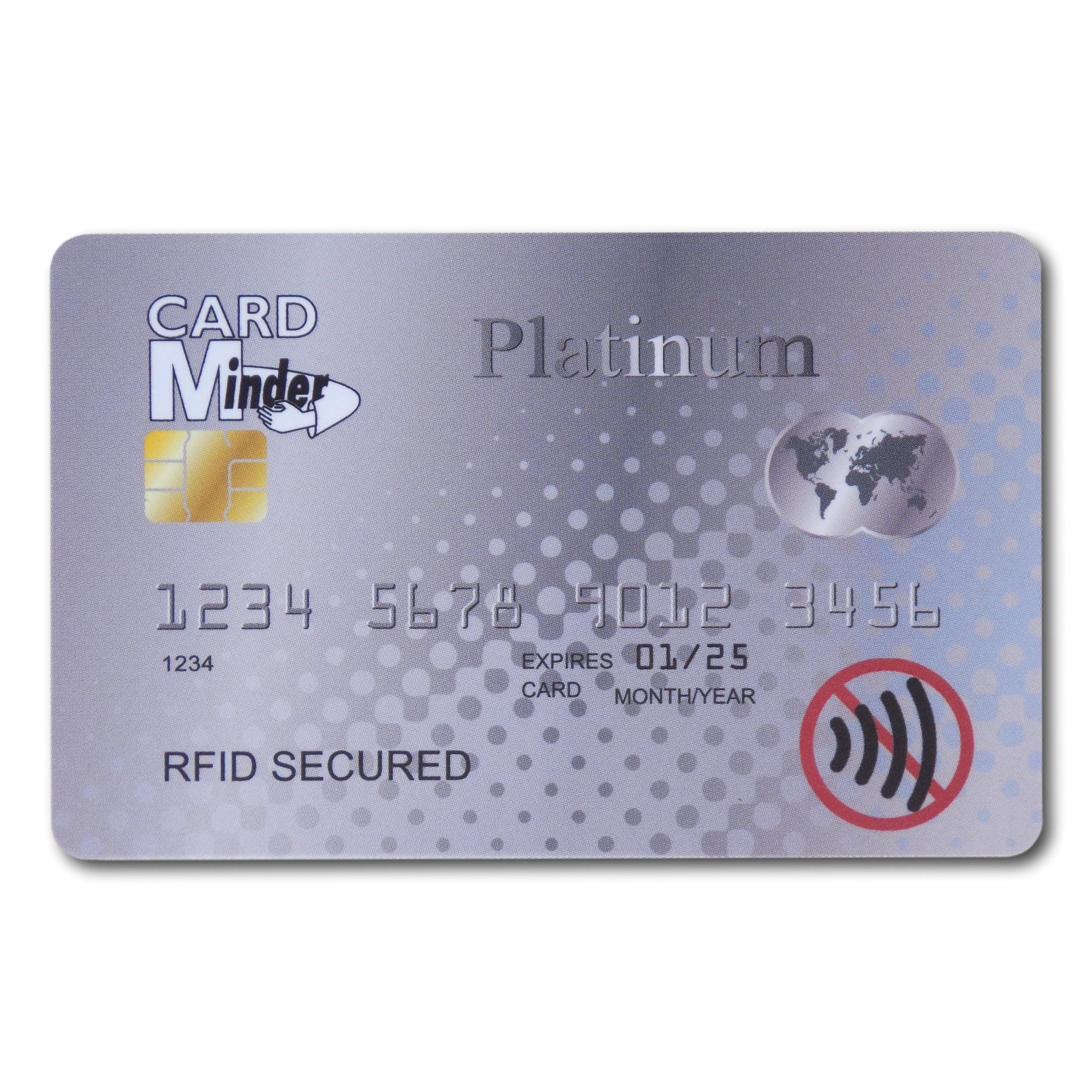 EPOSGEAR Card Minder RFID/NFC Blocking - Contactless Protection - 1 Card Protects Entire Wallet - Next Gen No Sleeves Needed (1, Platinum)