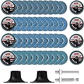 HOMO FABER 50Pcs Die Grinder Sanding Discs, 2 Inch Flap Discs Roll Lock | 36/60/80/120 Grit Quick Change Sanding Discs for Grinding, Stripping, Rust Removal, Paint Removal and Metal Finishing