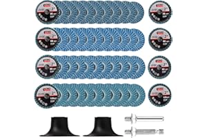 HOMO FABER 50 PCS 2 Inch Flap Discs for Die Grinder with 1/4" Holder | 36/60/80/120 Grit Roll Lock Sanding Discs | Surface Prep, Stripping, Grinding, Polishing, Deburring, Rust & Paint Removal