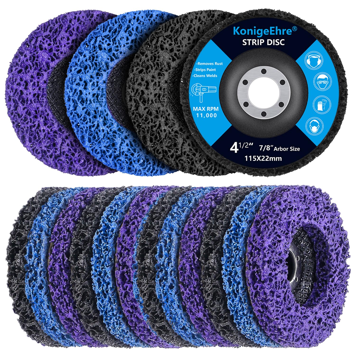 Photo 1 of 12 Pack 4" x 5/8" Strip Discs Stripping Wheel Fit Angle Grinder Clean and Remove Paint Coating Rust Welds Oxidation