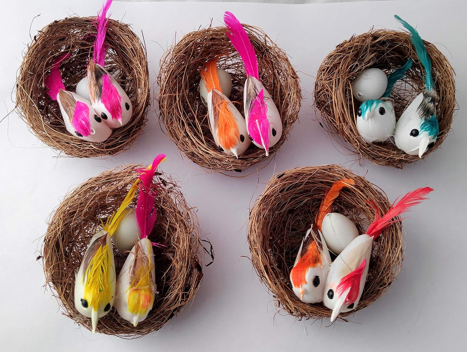 3A Featuretail Plastic Artificial Mini Birds with Nest Standard