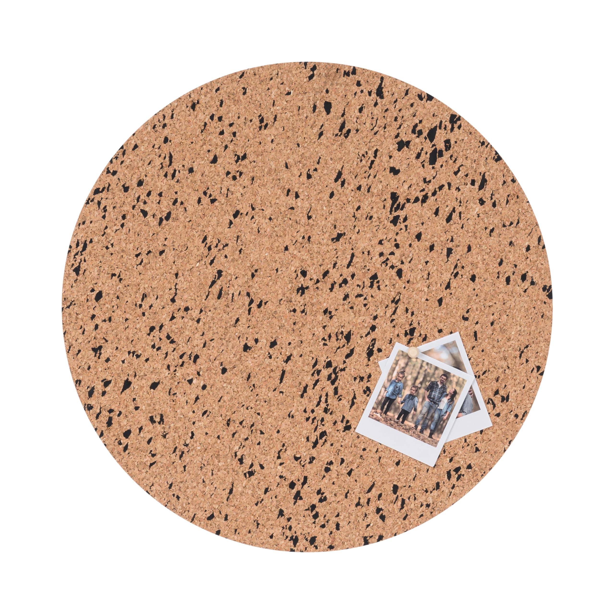 Bi-Office Eco Cork Board Round 45 x 45 cm, Double-Face with EVA Black, Frameless, Natural Colour, Textured Finish