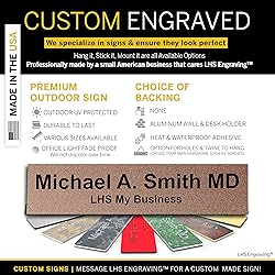 Engraved Name Plates for Door Sign Personalized