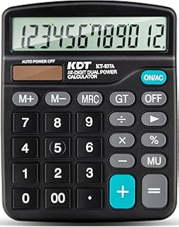Calculator,KDT Handheld Standard Function Desktop Calculator,12 Digit Dual Power