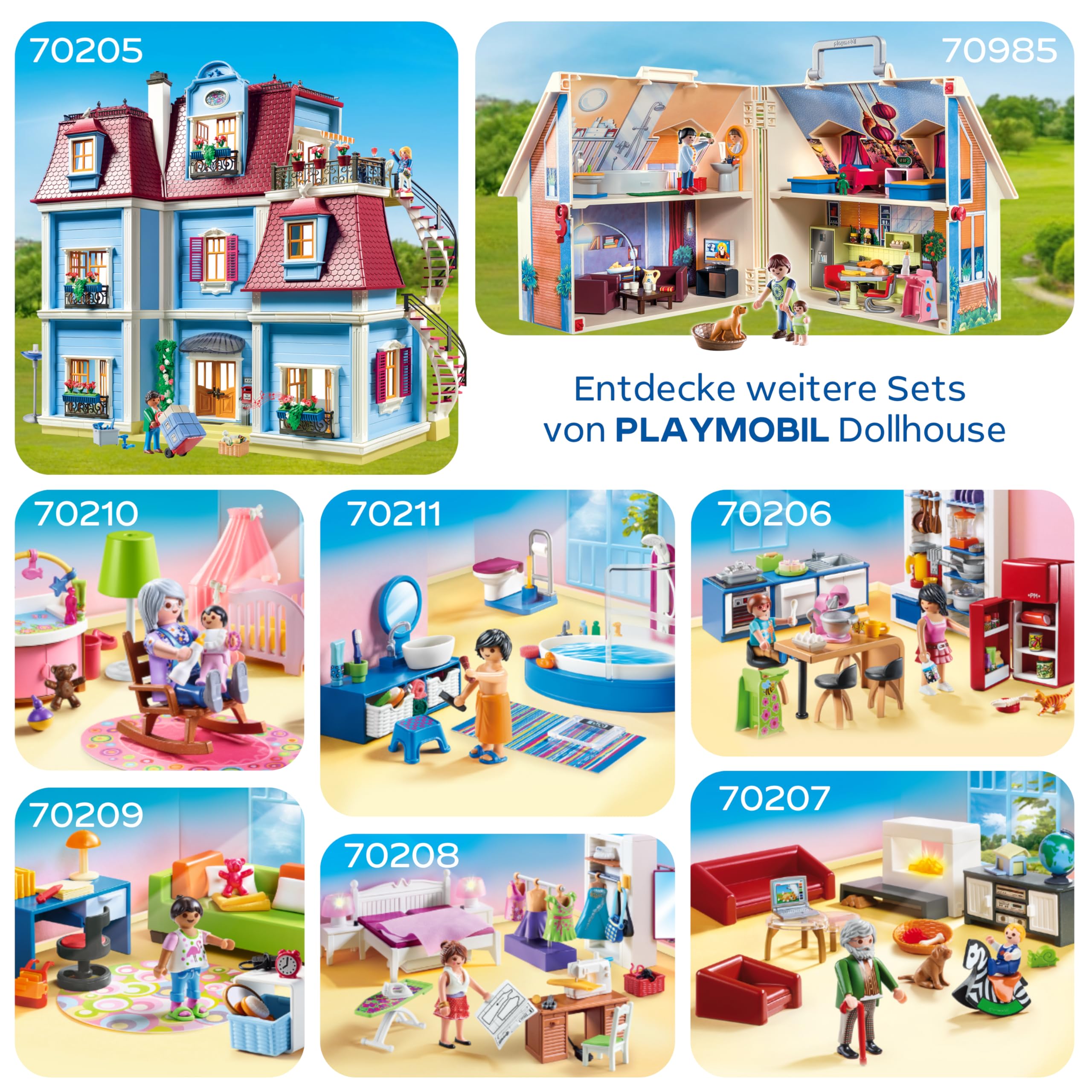 PLAYMOBIL | Dollhouse |Spielzeug für Kinder ab 4 Jahren | Mitnehm-Puppenhaus mit Griff | 70985 7