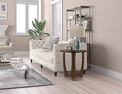 FINECASA Round End Table Small Rustic Side Table