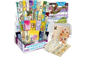 BUBSOOBOO'S WILD SNACKS International Snack Box, Giftable Exotic Universal Treats and Candies, Foreign Foods from around the World, Authentic Tasting Experience Inspired by European, Korean and Japanese Cultures