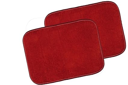 Warmland Anti Skid Solid 2 Piece Polyester Door Mat-20x 30, Maroon