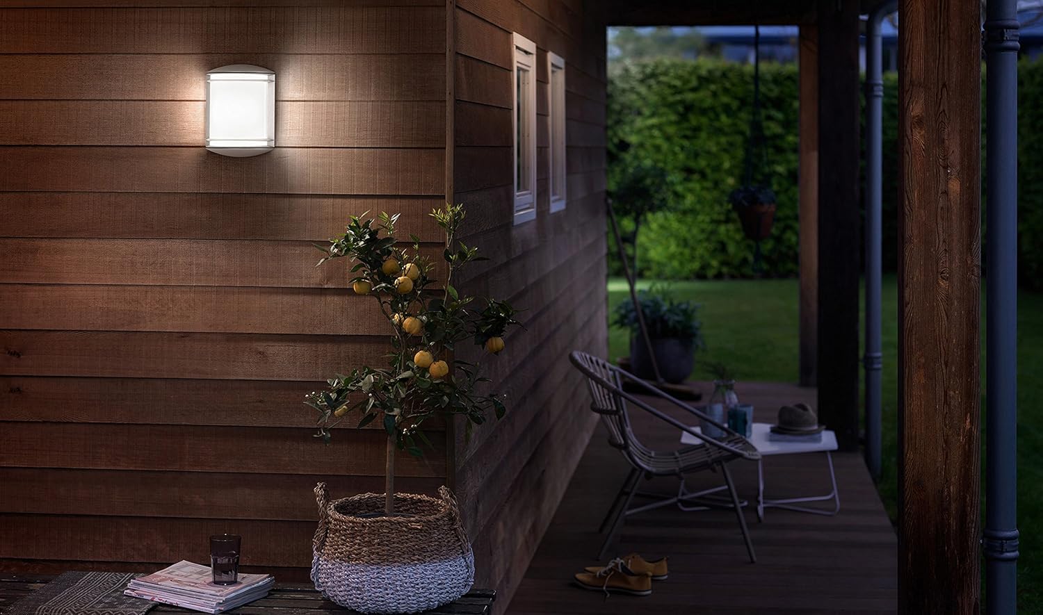 Philips Antelope LED Outdoor Wall Light, 5.5W, 750 lm, 4,000 K Cool White Light, IP44 Weather-Resistant, Built-in LED, White - Image 4