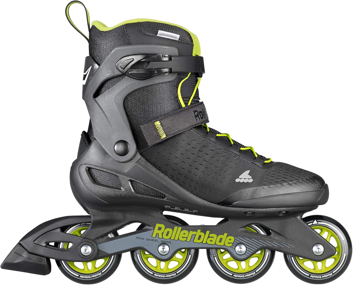Black and Lime Performance Inline Skates Rollerblade Zetrablade Elite