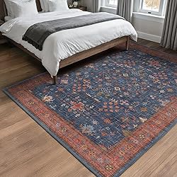 Boho Living Room Rug - 5x7 Washable Small Office