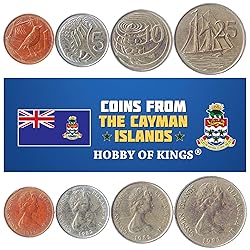 Set of 4 Coins from Cayman Islands. 1, 5, 10, 25