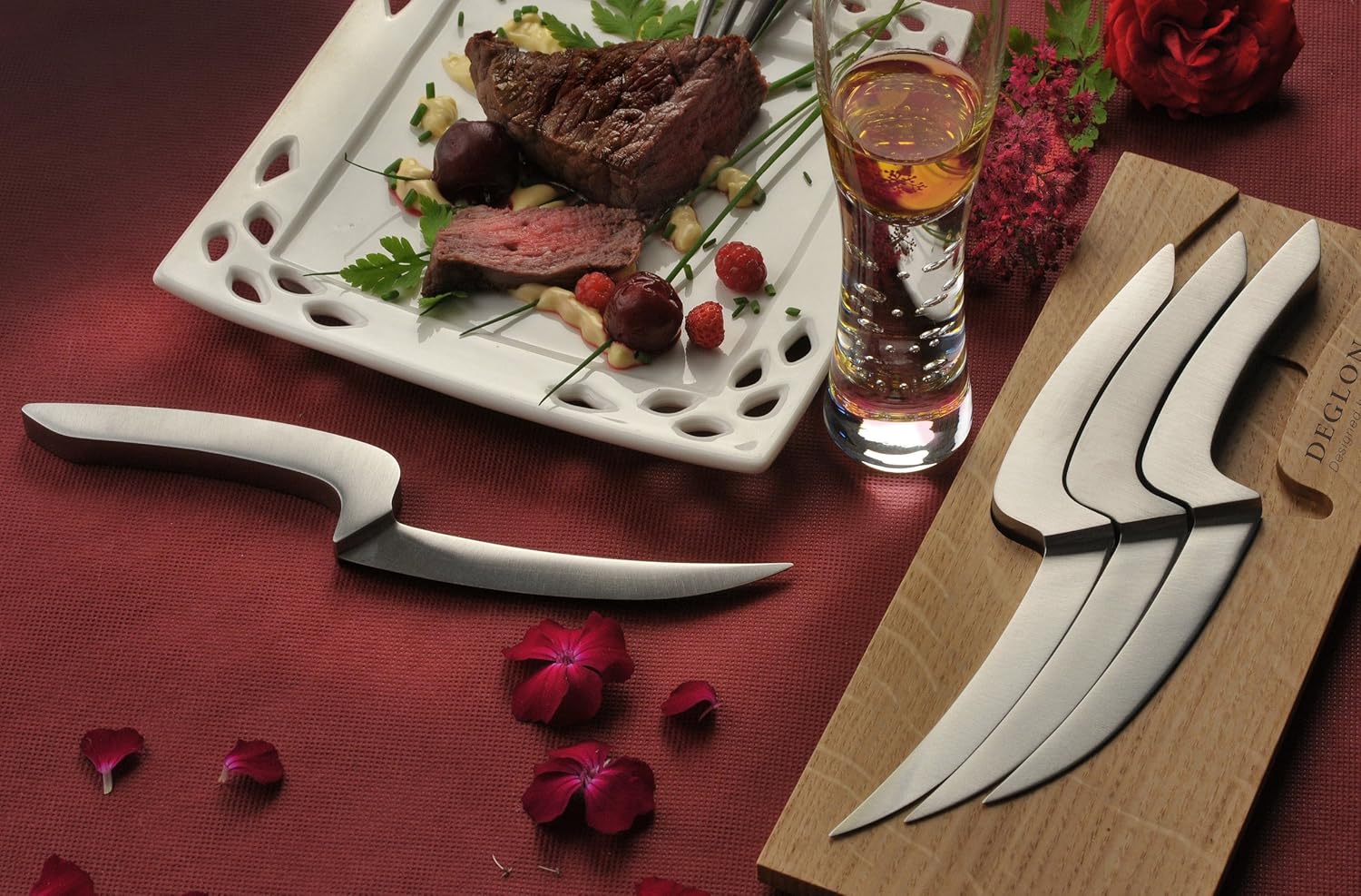 Deglon 4 Piece Oak Base Meeting Steak Knives Set Amazon In Shoes Handbags