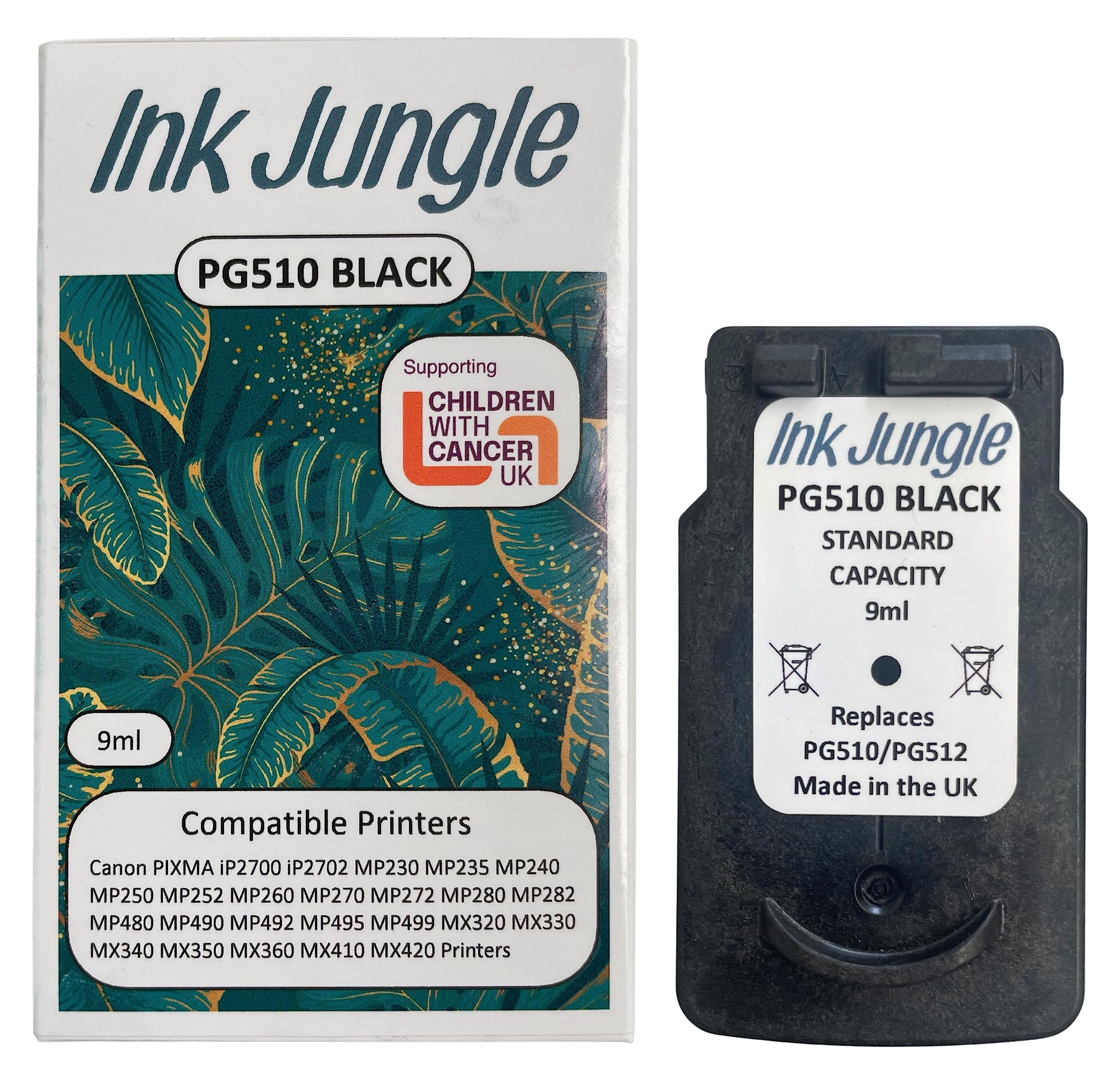Ink Jungle PG-510 Black Remanufactured Ink Cartridge For Canon PIXMA MX340 Inkjet Printers