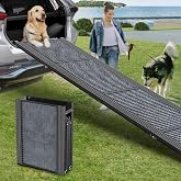 Upgraded Dog Ramp for Car 71" X-Long & 20" Wider Folding Dog Ramps for Large Dogs with Non-Slip Rug Surface Portable Dog Car 