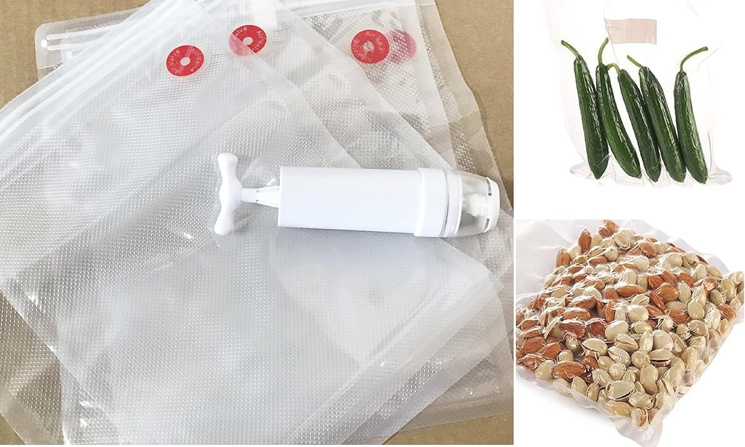 20 Counts BPA Free Med (9.1x11 Inches) and Large (11.8x11 Inches) Size Heavy Duty Reusable Vacuum Sealer Storage Bags for Freezer, Sous Vide Cooking, and Food Saver to Keep Freshness up to 5X Longer