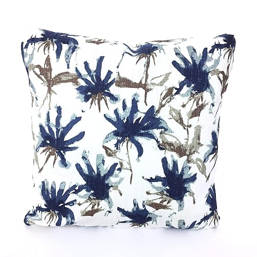 Amazon Com Navy Brown Floral Pillow Covers Decorative Pillows
