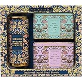 New English Teas Song Thrush British Tea &amp; Cookies Gift Set | 80 English Breakfast Tea Bags + English Cookies Pack