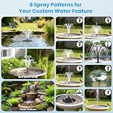 Biling 12W Solar Fountain with Battery Backup 300L/H 10 Nozzles view 4