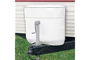 Classic Accessories Over Drive RV Tank Cover, Double 20/5 Gallon Tanks, White, Heavy-Duty Fabric, Zippered Access, Elasticized Hem