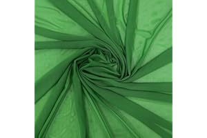 Ice Fabrics 4-Way Stretch Power Mesh Fabric by The Yard - 60" Wide Nylon Spandex Sheer Net Fabric - Breathable & Stretchy Mesh Fabric for Sewing Activewear, Dresses, Crafts - Kelly Green - 1 Yard